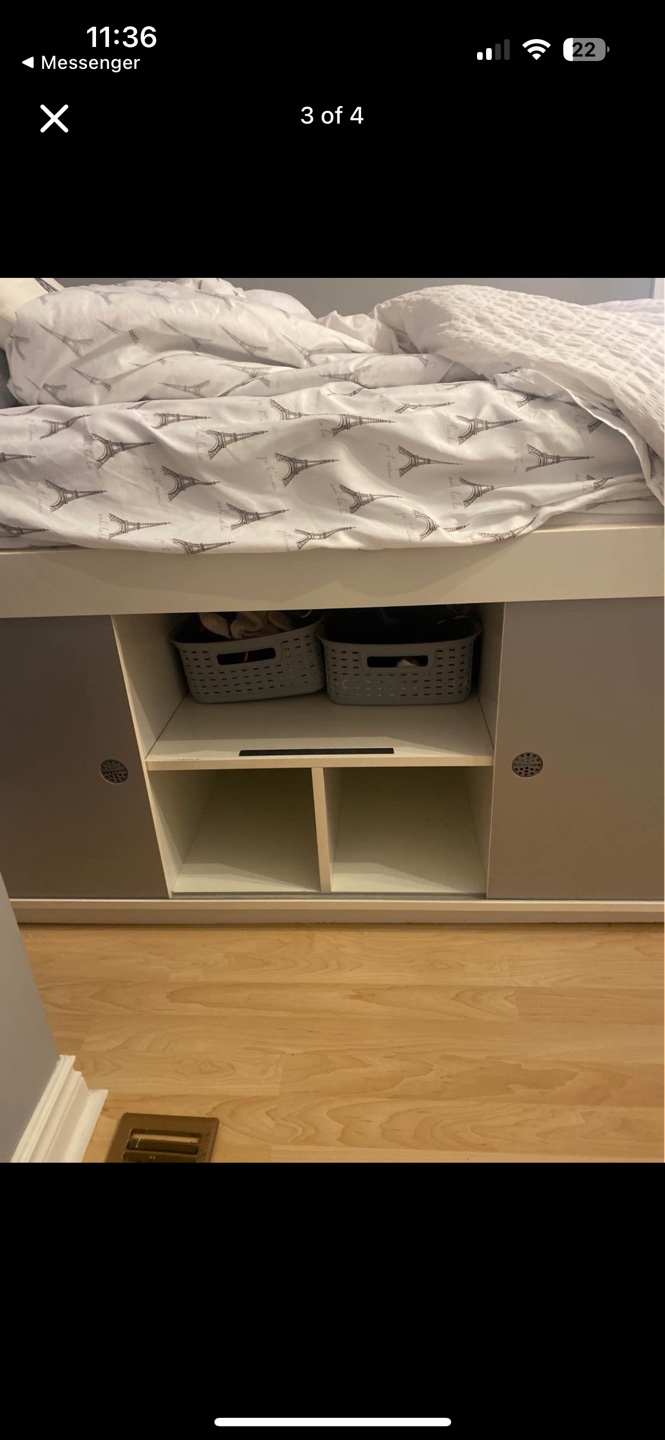 Twin Storage Bed Frame with Sliding Doors - photo 2