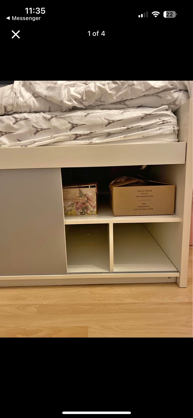Twin Storage Bed Frame with Sliding Doors - photo 4