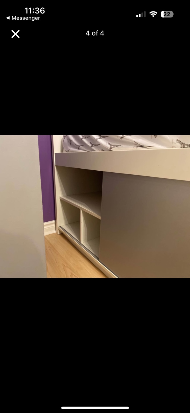 Twin Storage Bed Frame with Sliding Doors