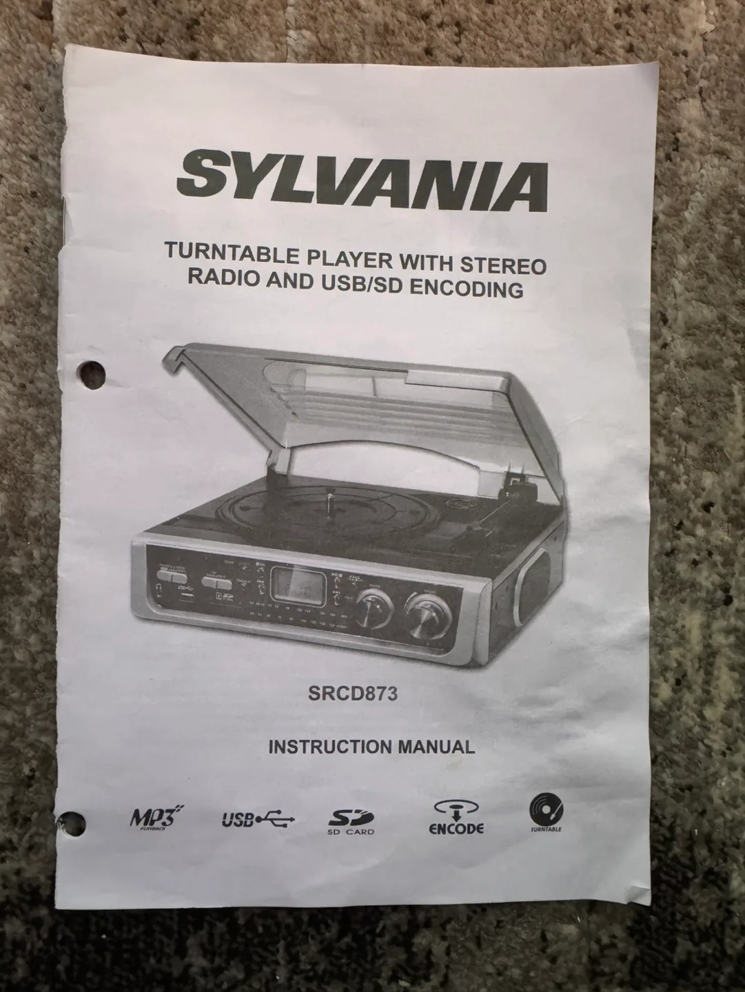 Sylvania SRCD873 Turntable with Stereo Radio and USB/SD Encoding image indicator(4)