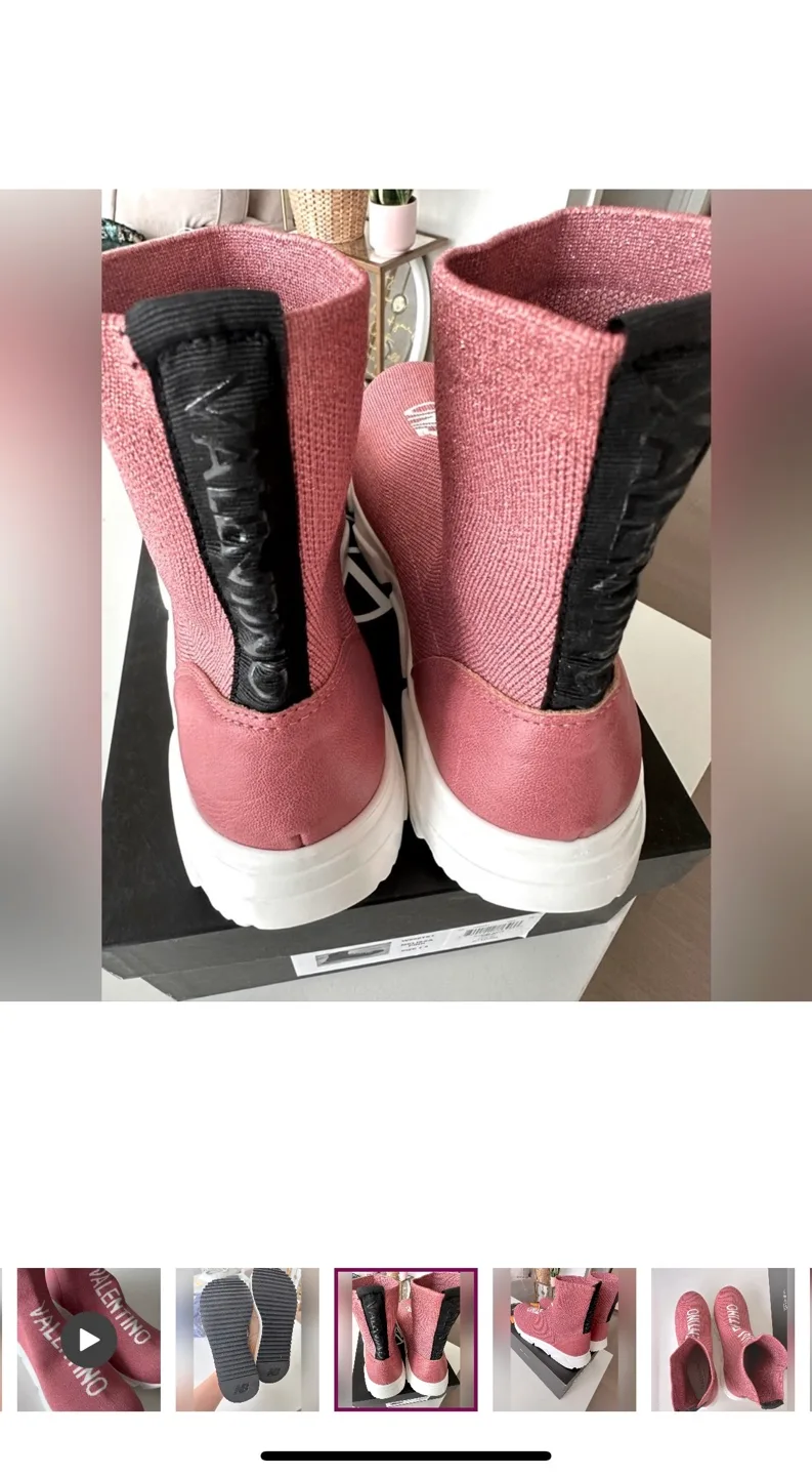 Valentino Pink Sock Sneakers #cleanout image indicator(2)