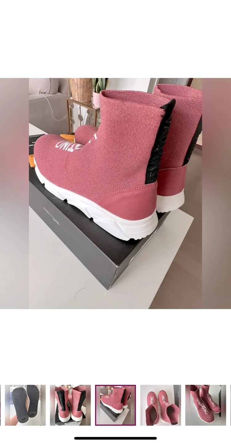 Valentino Pink Sock Sneakers #cleanout image indicator(3)
