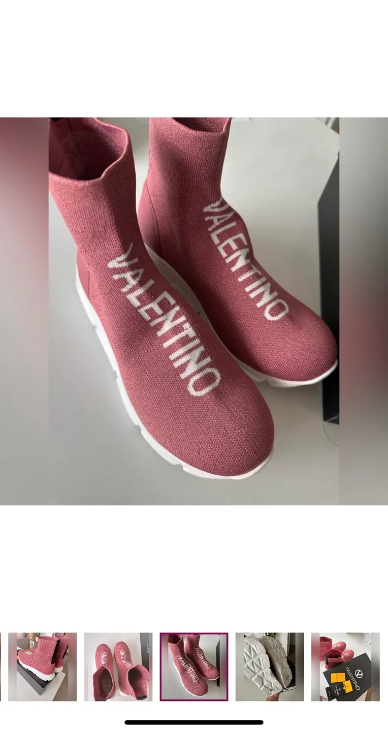 Valentino Pink Sock Sneakers #cleanout image indicator(5)