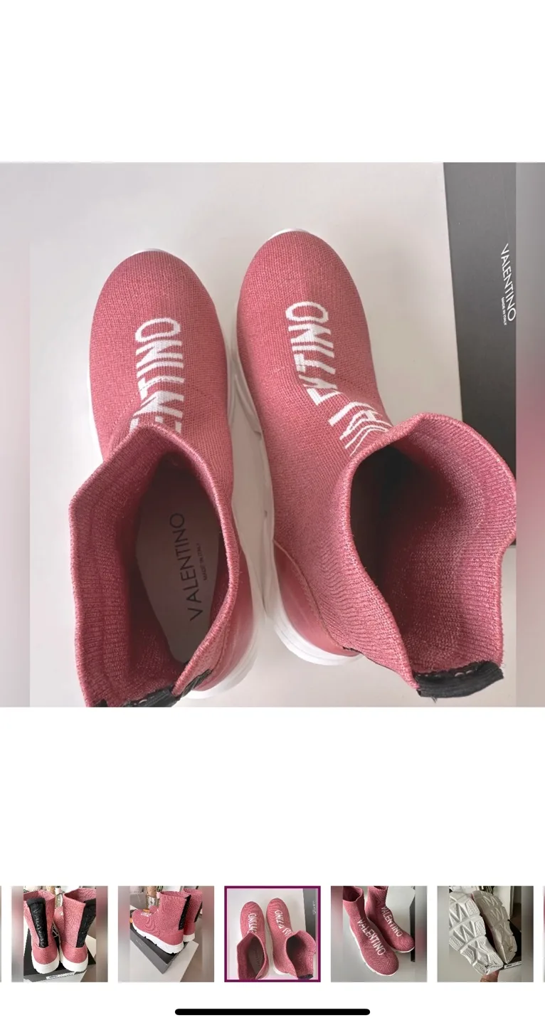 Valentino Pink Sock Sneakers #cleanout image indicator(4)