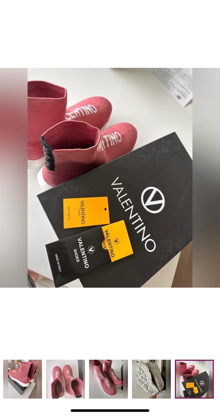 Valentino Pink Sock Sneakers #cleanout image indicator(7)