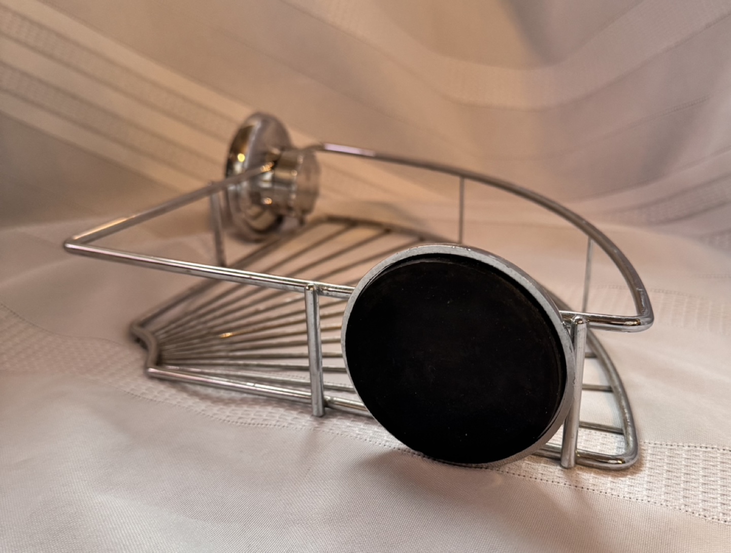 Corner Shower Caddy - Chrome Shelf with Suction Cups - photo 2