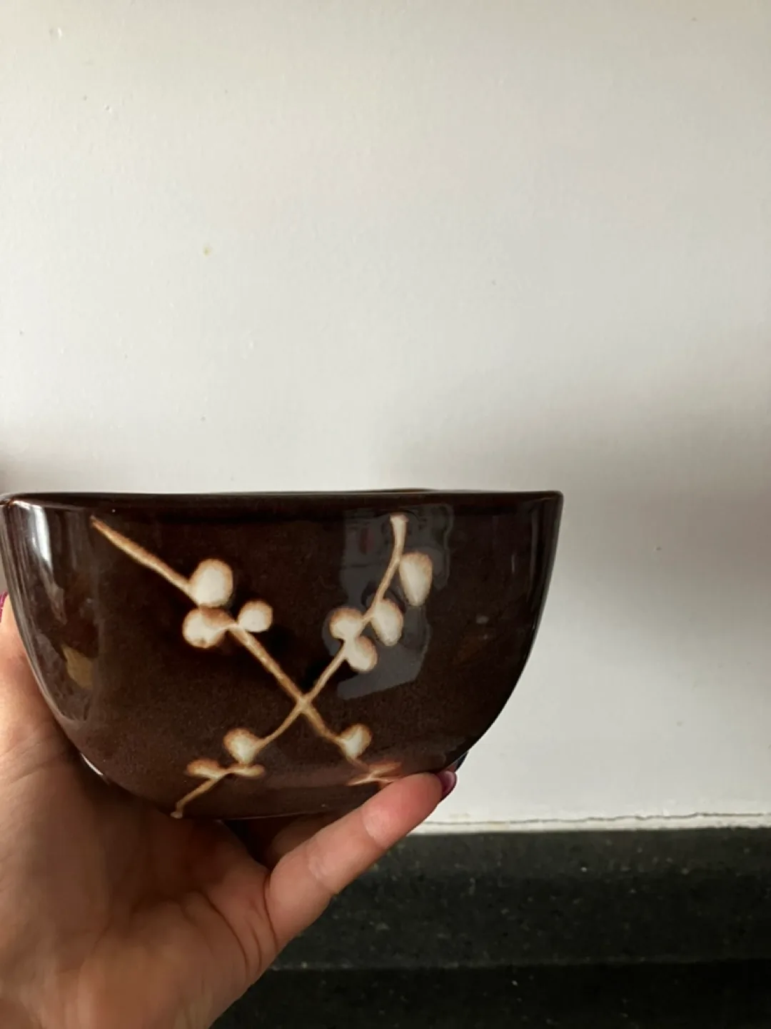 Set of Three Square Brown Bowls with Floral Design image indicator(2)