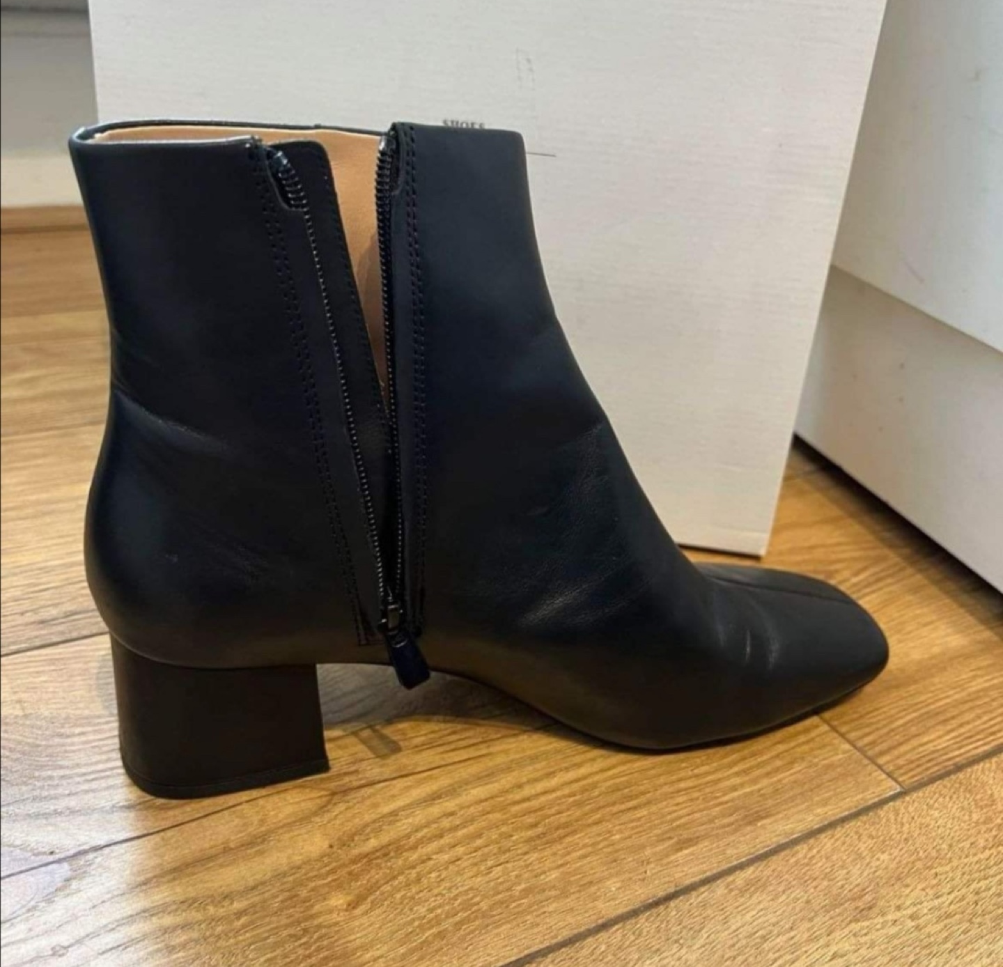 New Black Leather Ankle Boots - Size 10.5 - photo 5