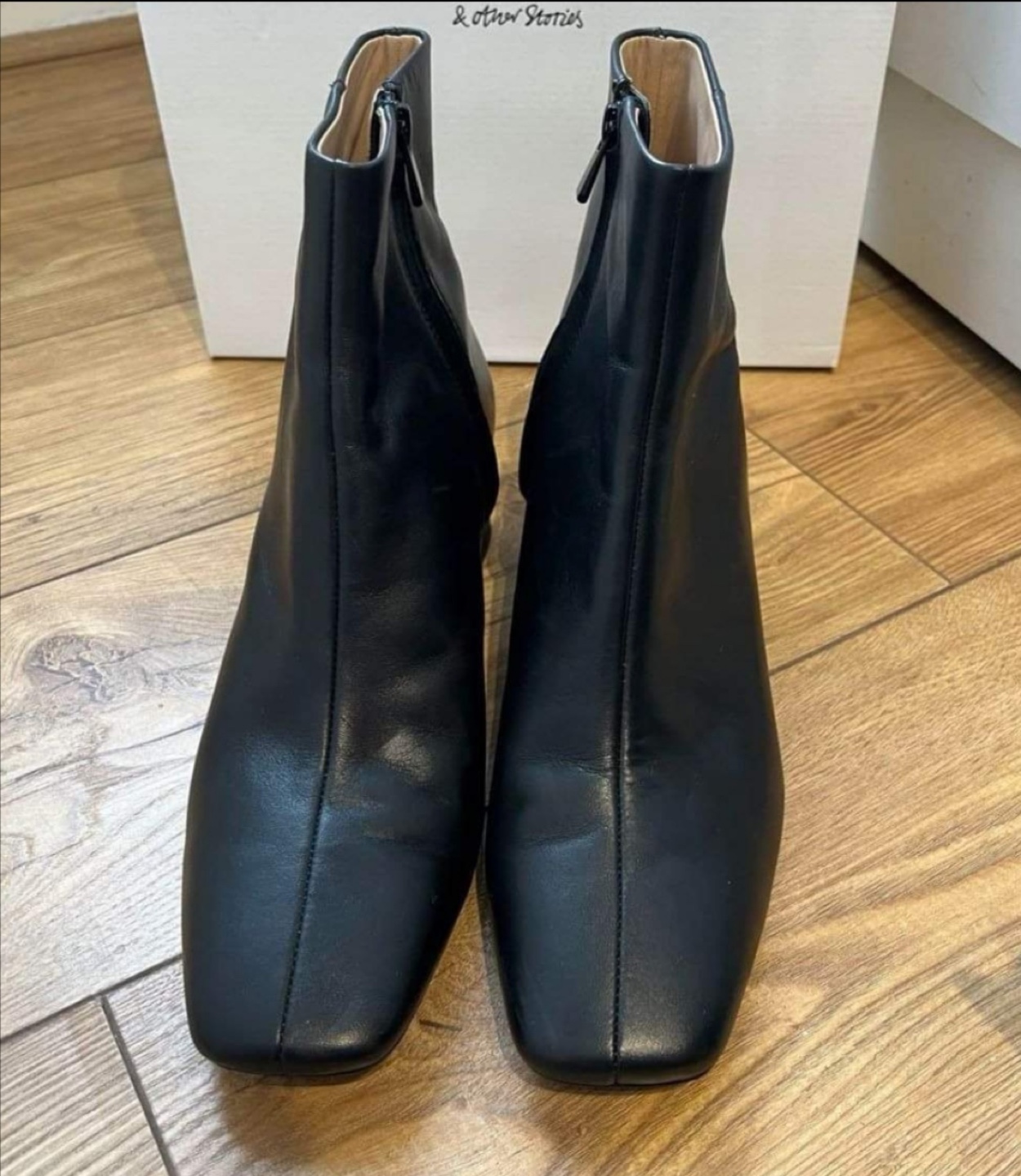 New Black Leather Ankle Boots - Size 10.5 - photo 2