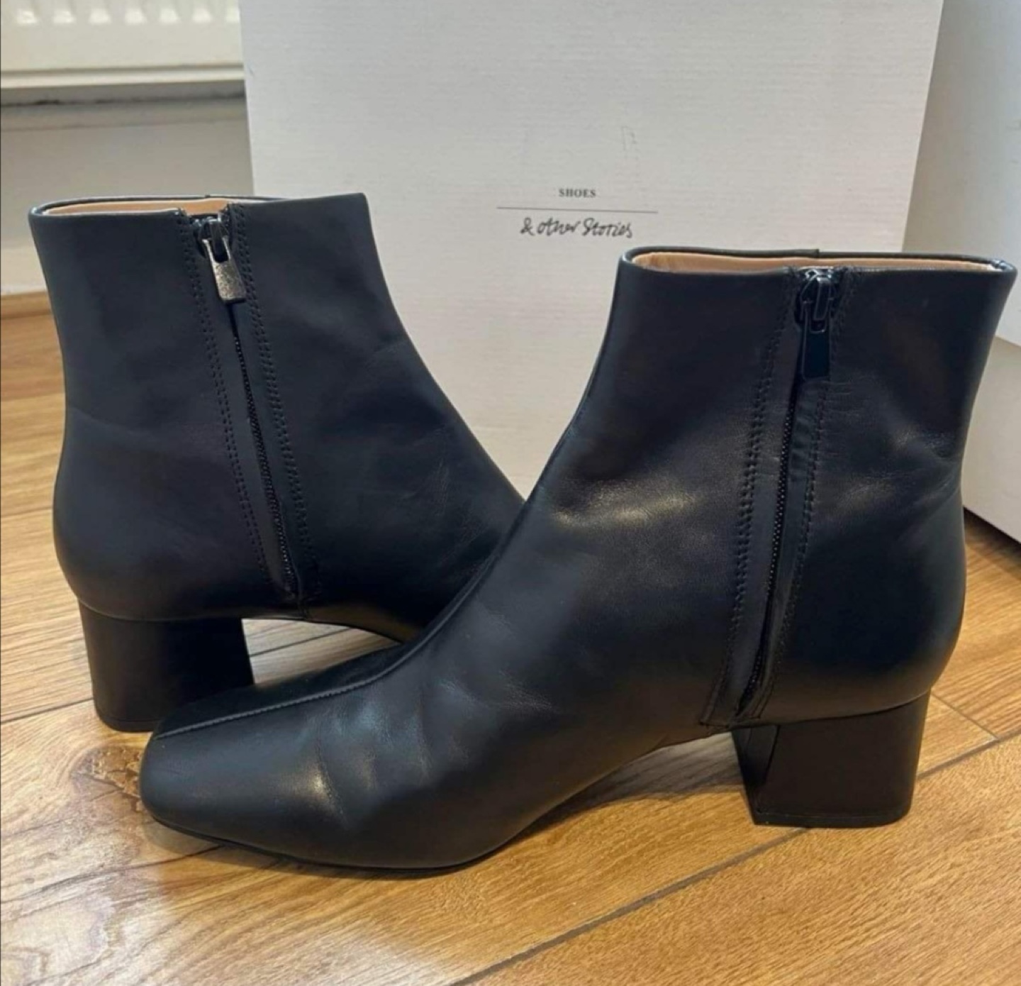 New Black Leather Ankle Boots - Size 10.5 - photo 3