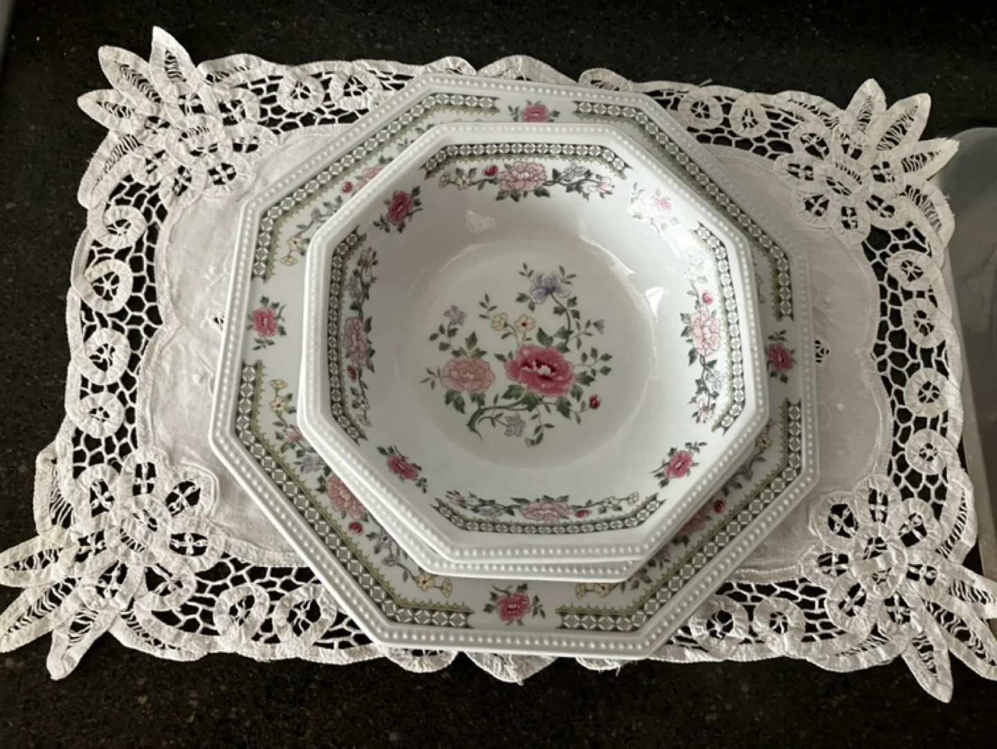 Vintage Octagonal Dinner Plates Set image indicator(2)