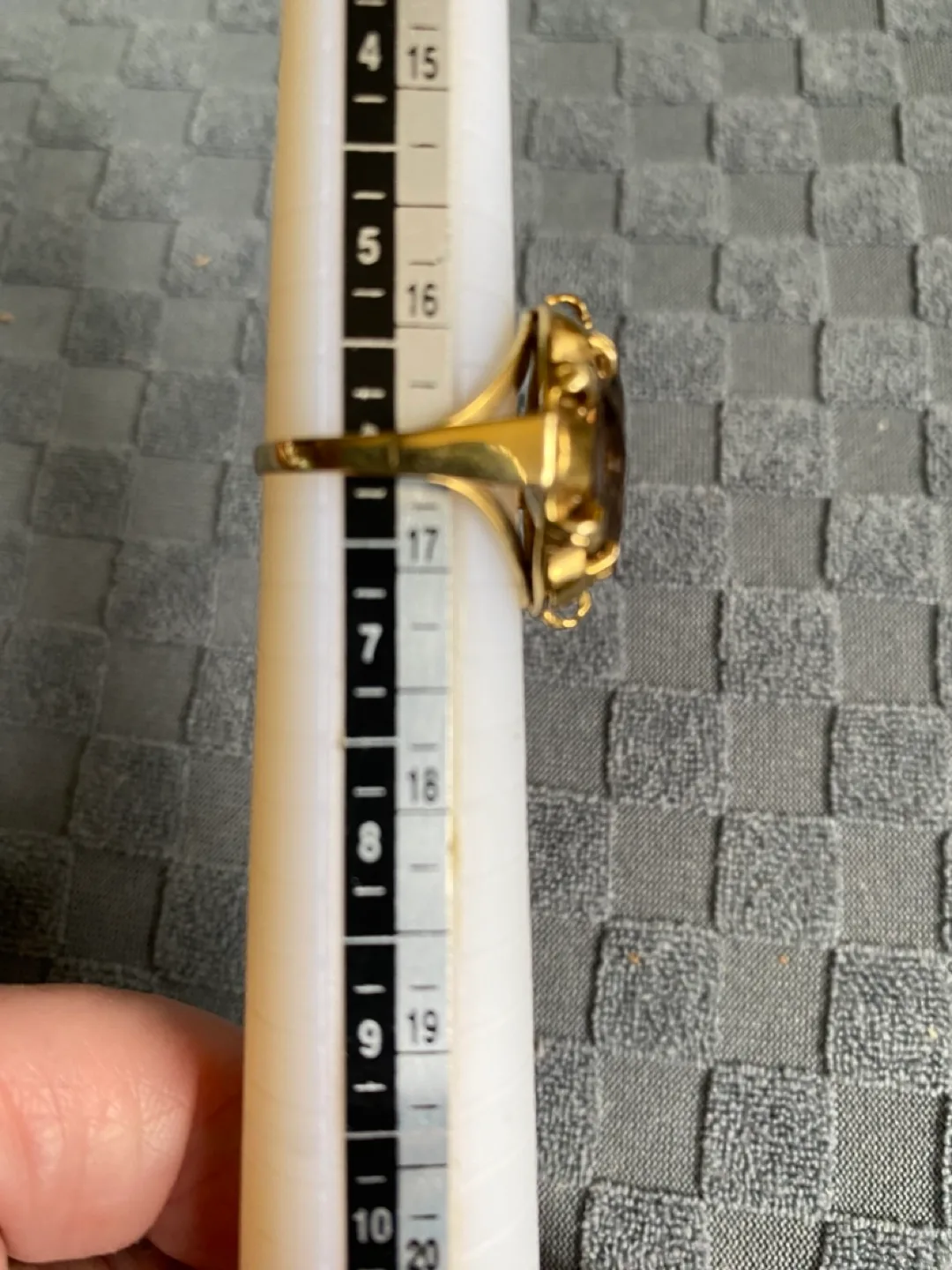 Vintage Gold Smoky Quartz Ring, 333 European gold thumbnail