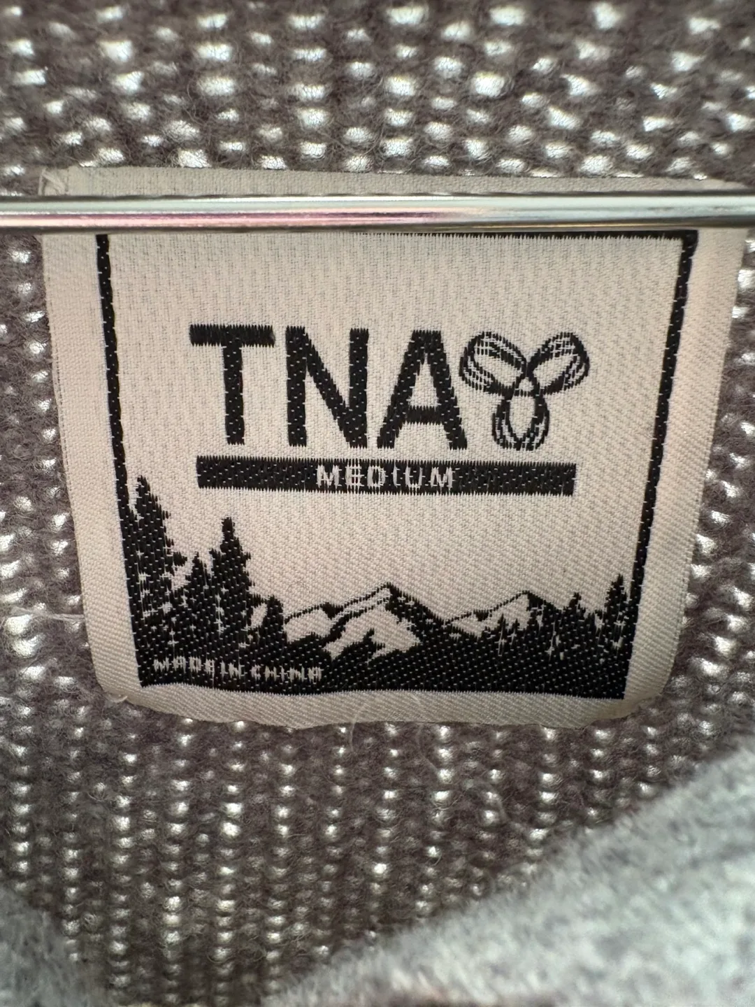 TNA Grey Knit Cardigan Sweater Size Medium image indicator(3)