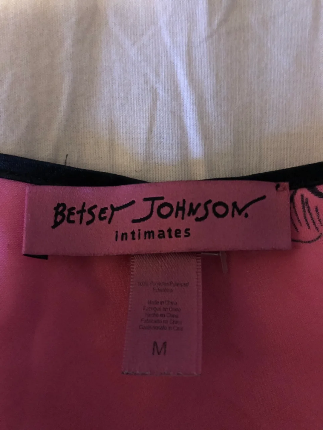 Betsey Johnson Intimates Pink Floral Satin Shirt image indicator(2)