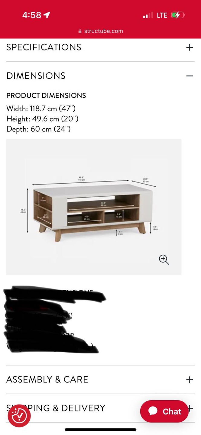 Modern White TV Stand with Two Drawers