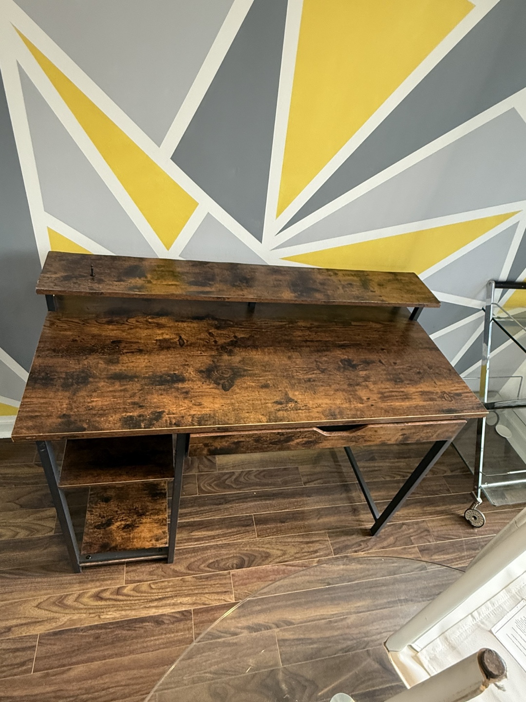Rustic Brown Computer Desk with Storage - photo 2
