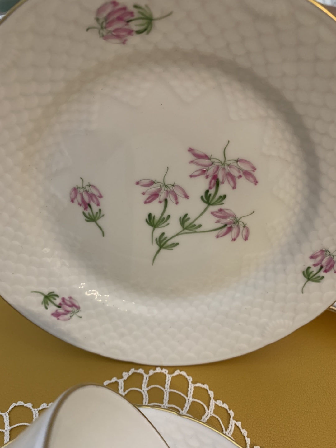 Vintage Porcelain Teacup, Saucer and Plate Set - Floral Design - photo 5