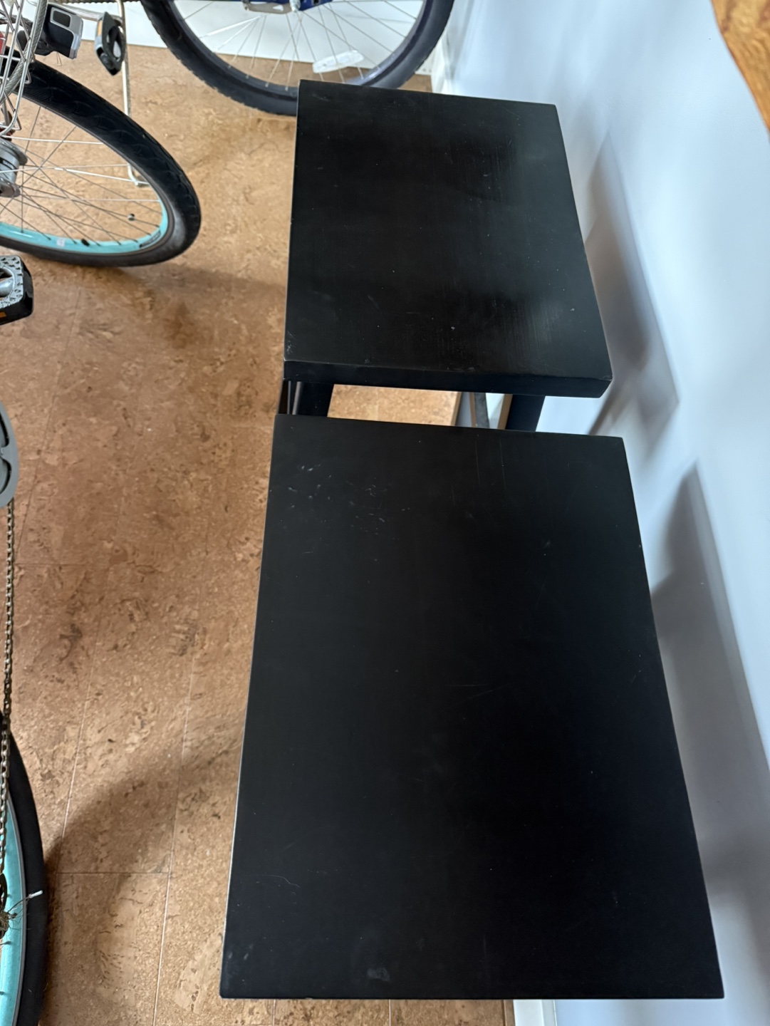 Pair of Black Wooden Stools - photo 3