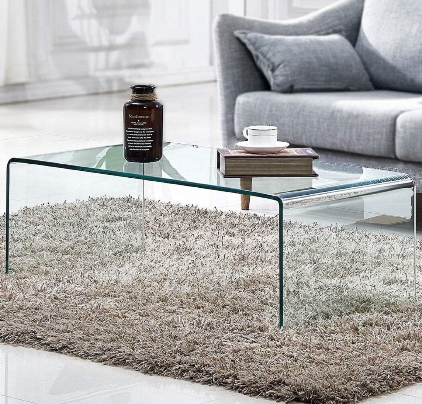 Clear Glass Coffee Table (waterfall style)