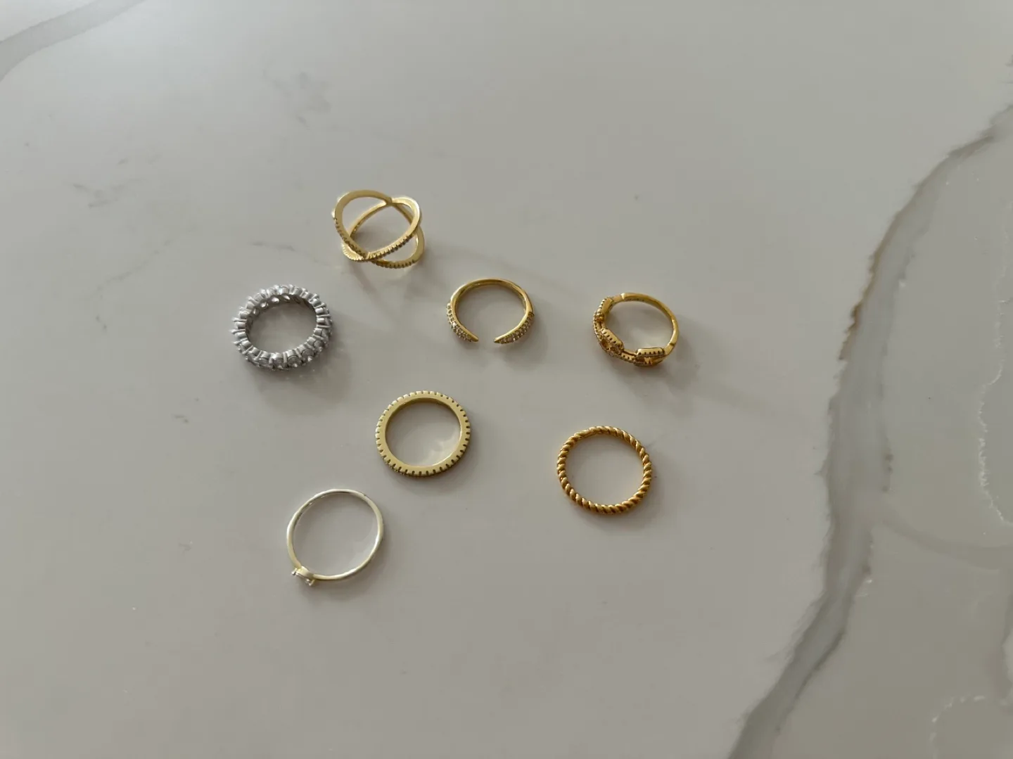 Gold-plated and Sterling Silver Ring Stack Set from Objekts image indicator(9)