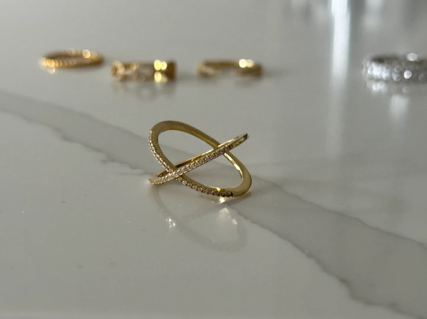 Gold-plated and Sterling Silver Ring Stack Set from Objekts image indicator(3)