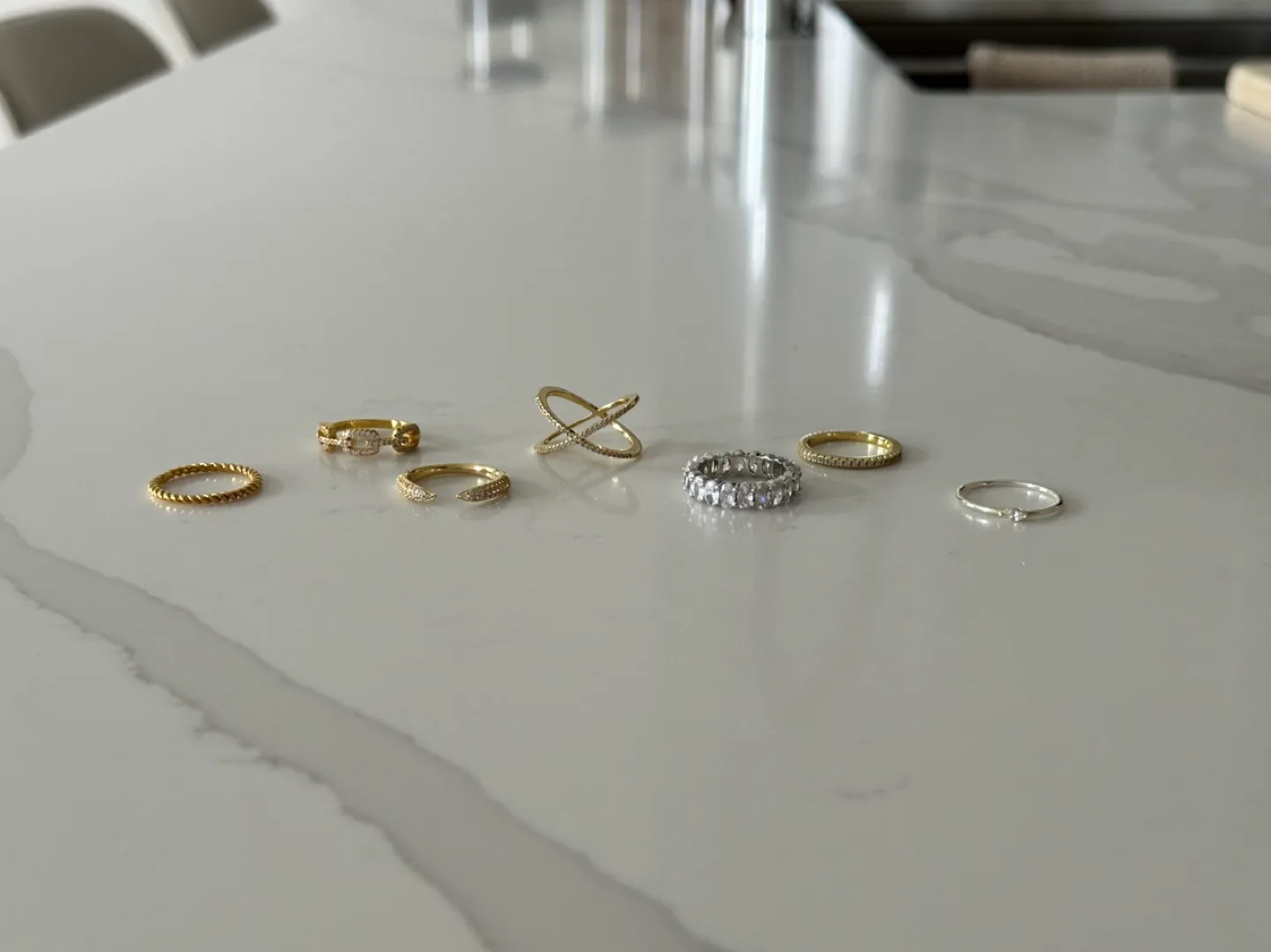 Gold-plated and Sterling Silver Ring Stack Set from Objekts image indicator(10)