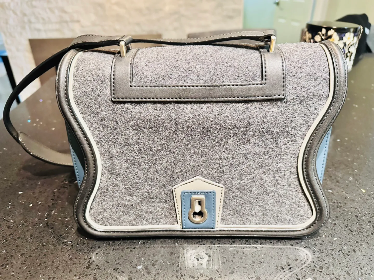 Never Used Charles & Keith Grey Tweed Shoulder Bag thumbnail