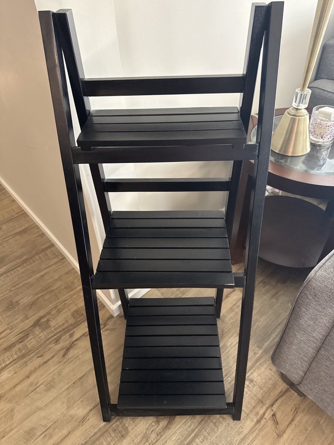 Black 3-Tier Ladder Shelf
