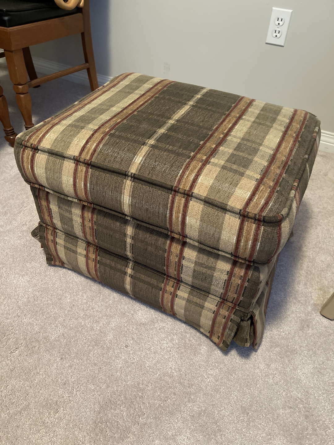 Square Ottoman with Rolling Castors