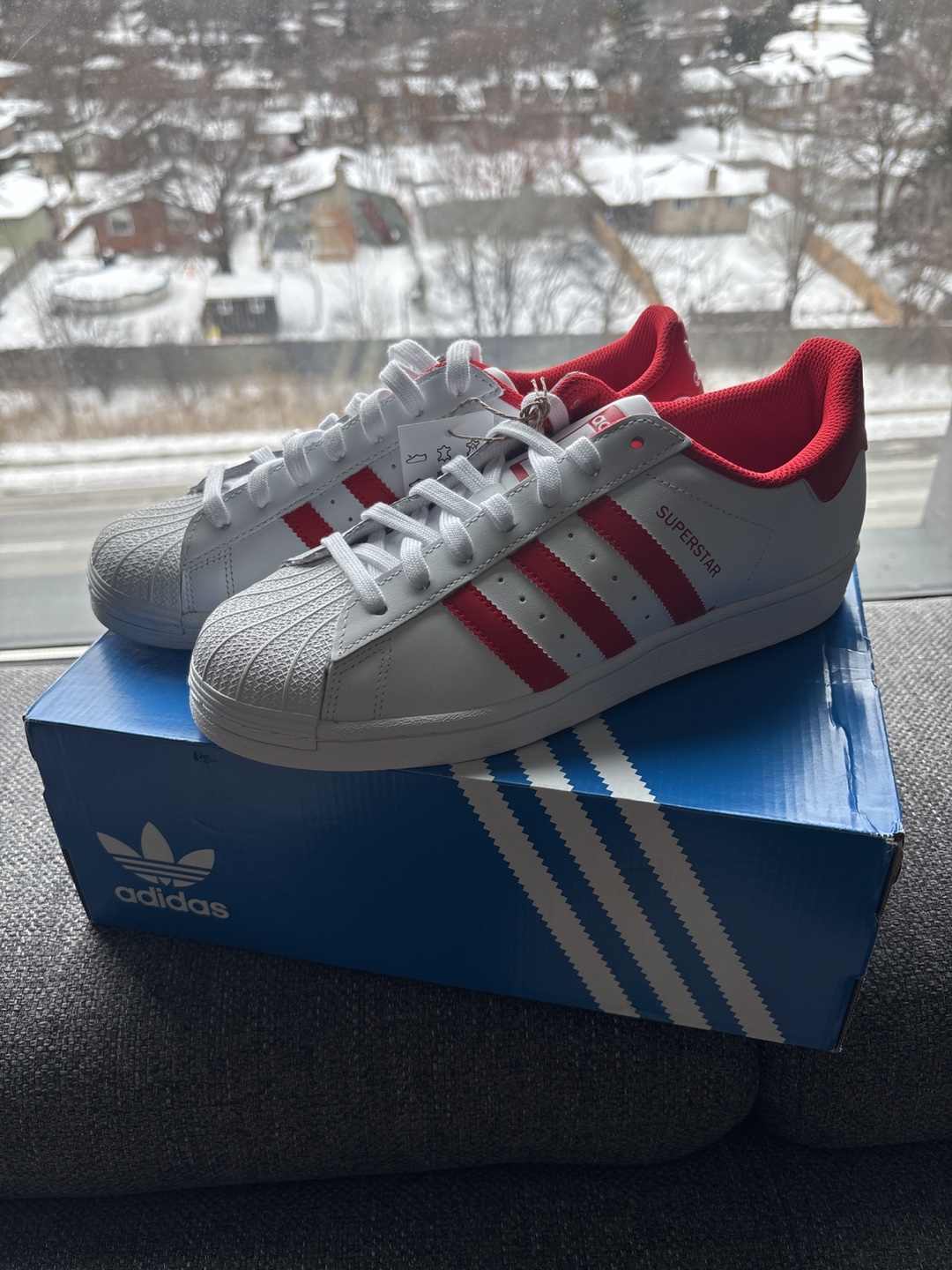 Adidas Superstar Shoes - White and Red