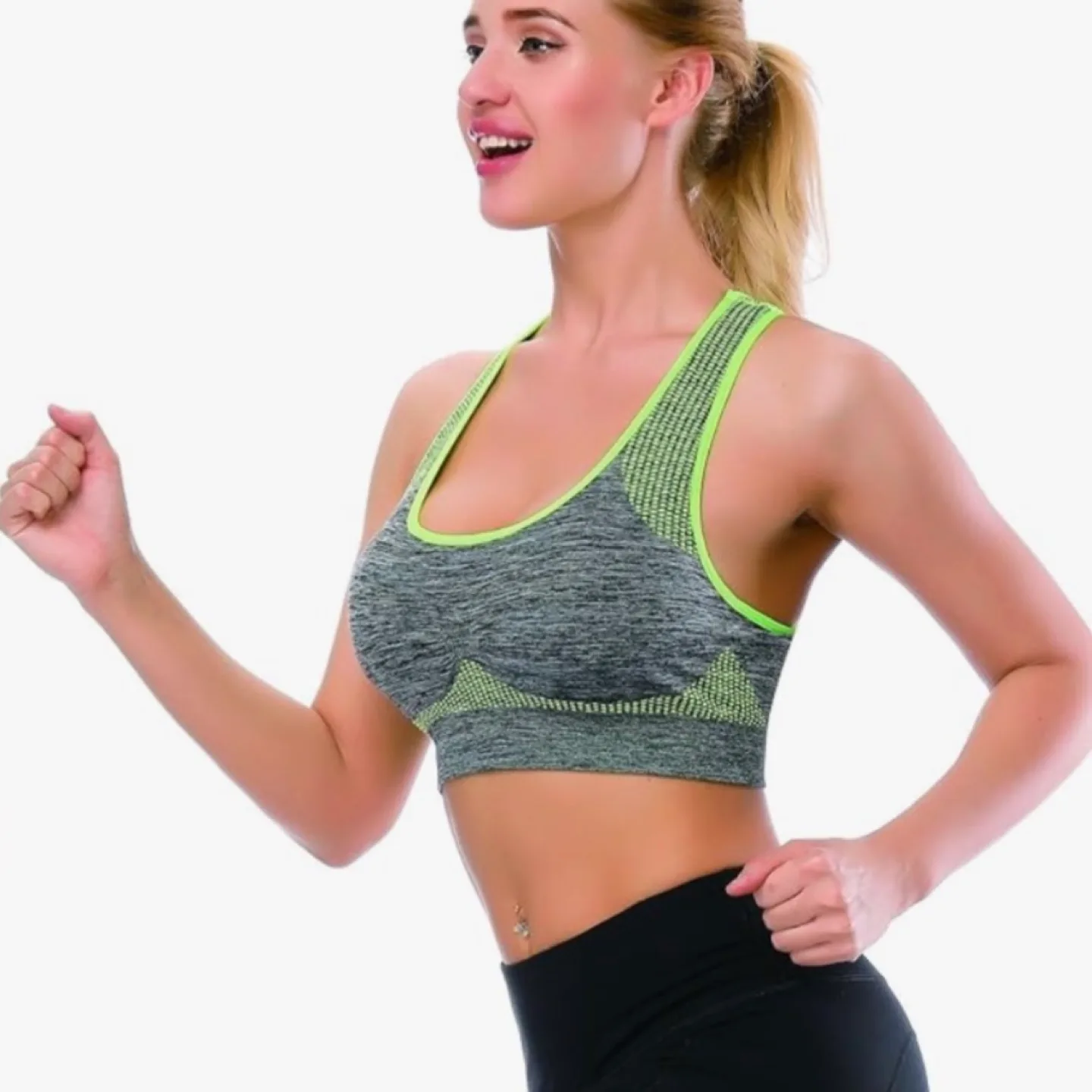 Pack of 3 - Tobiwizu® Racerback Sports Bras - Small, Grey image indicator(3)