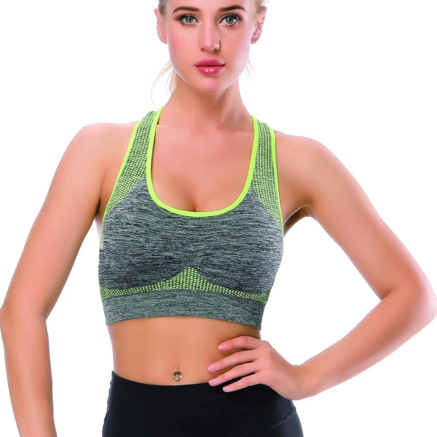Pack of 3 - Tobiwizu® Racerback Sports Bras - Small, Grey image indicator(2)