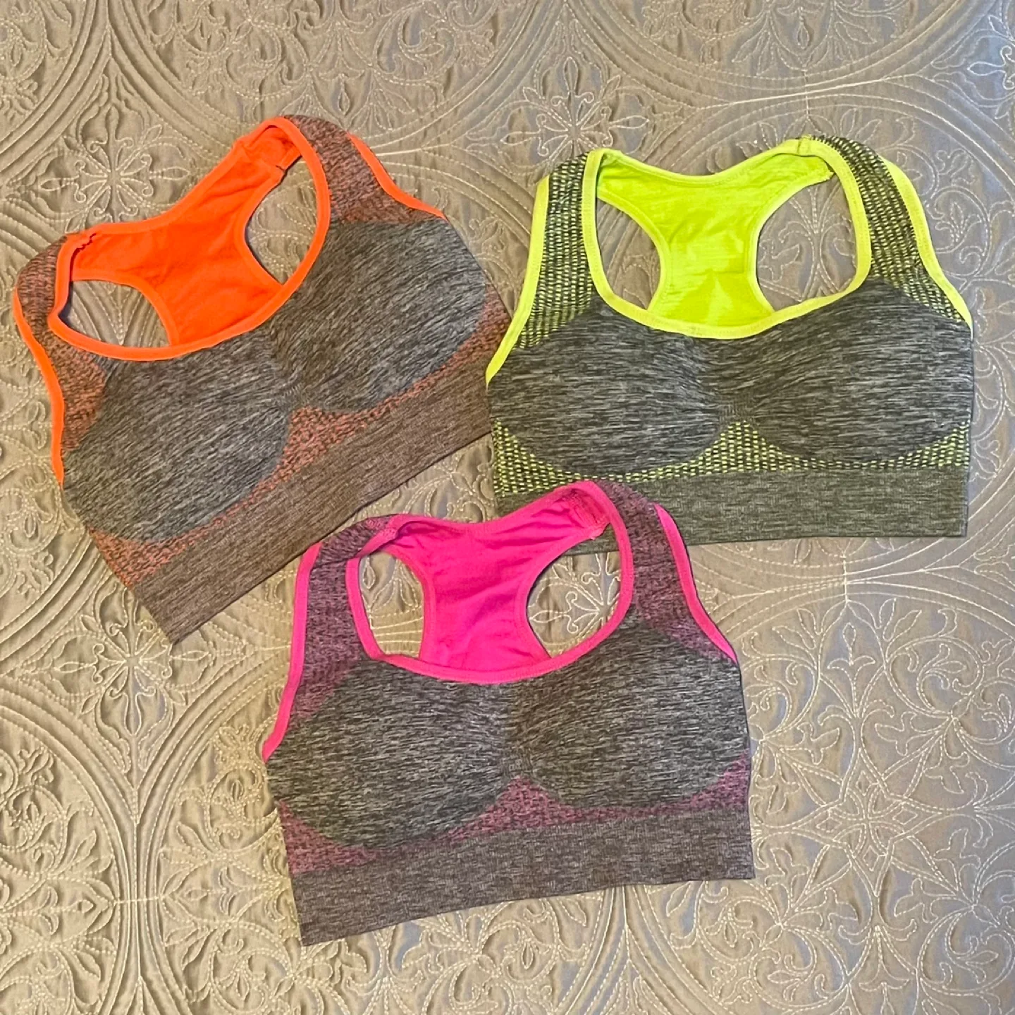 Pack of 3 - Tobiwizu® Racerback Sports Bras - Small, Grey image indicator(9)