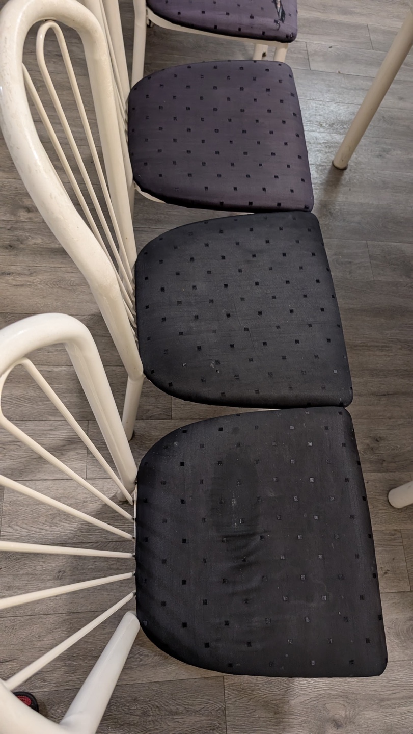 White Metal Dining Table Set with Six Chairs - photo 3