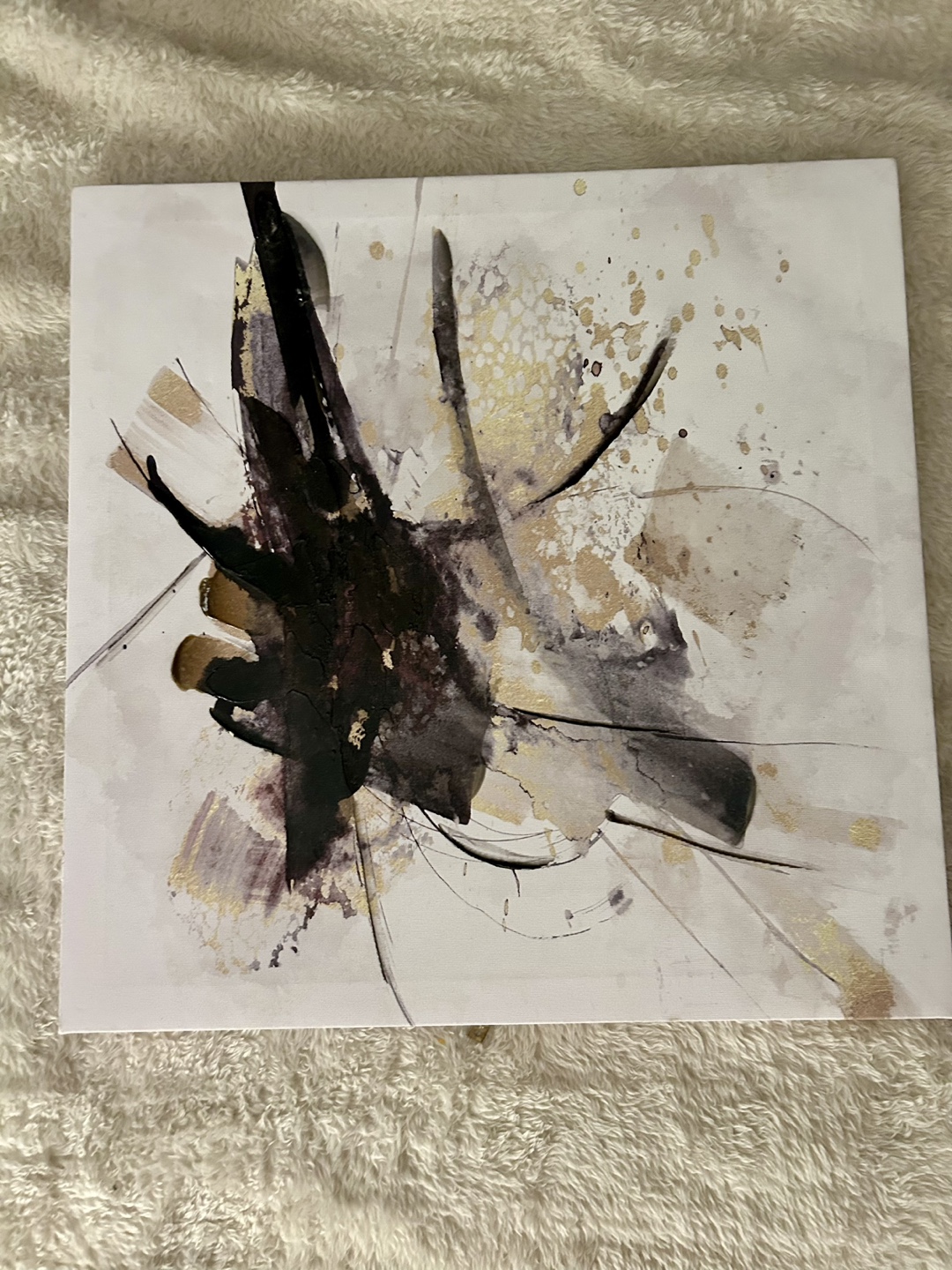 Abstract Gold and Black Canvas Wall Art