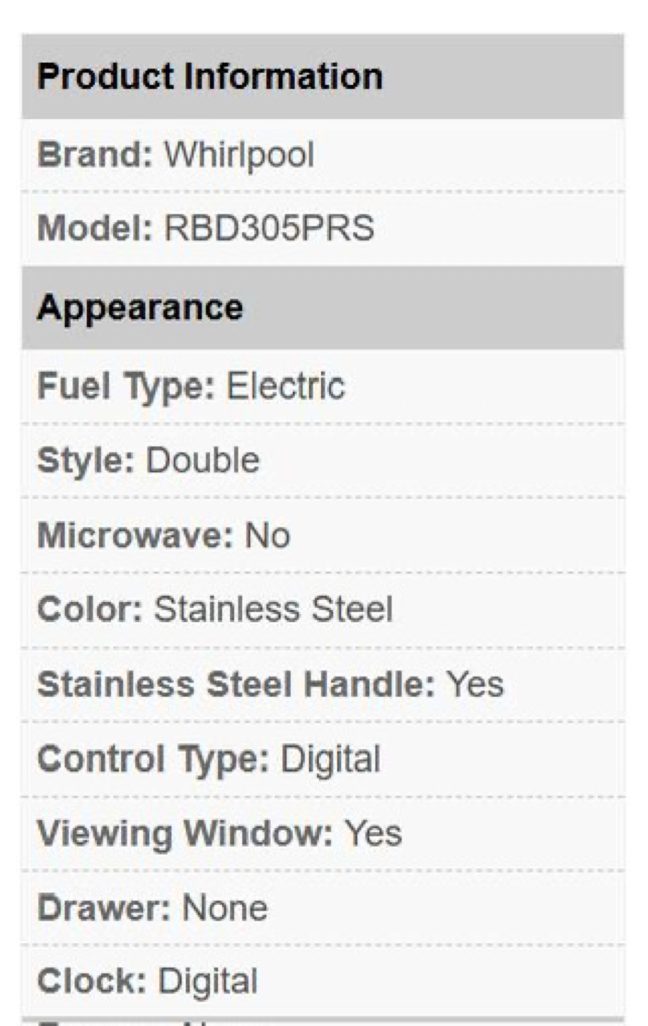 Whirlpool RBD305PRS Double Electric Oven - Stainless Steel - photo 4