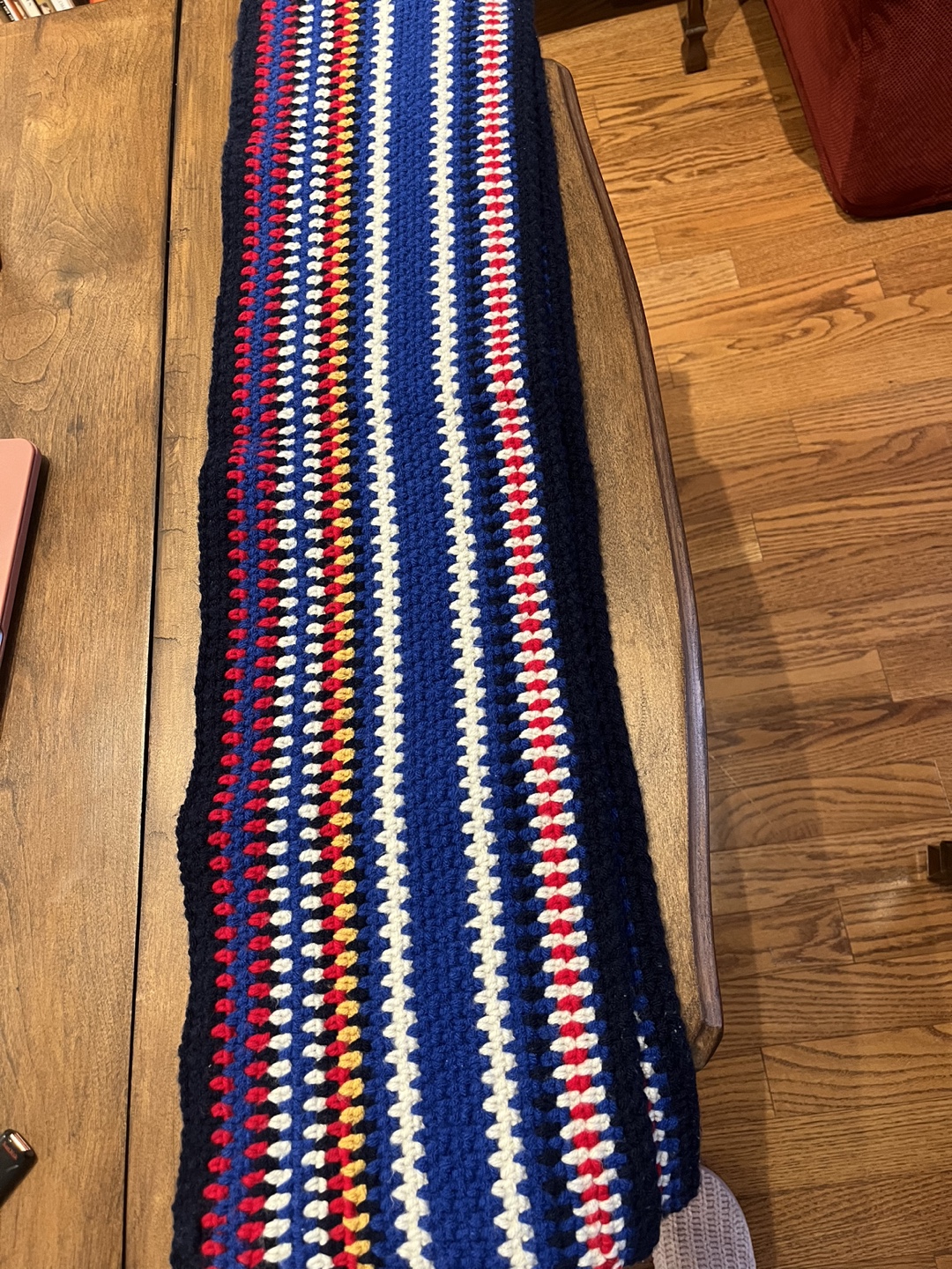 Hand-Crocheted Striped Scarf