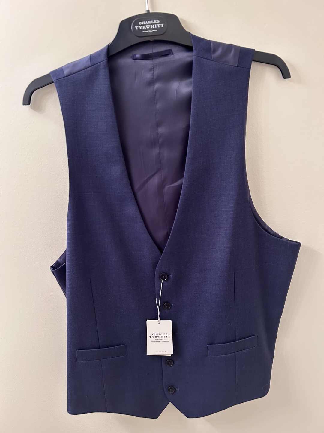 Charles Tyrwhitt Men's Indigo Waistcoat Size 46R - photo 2