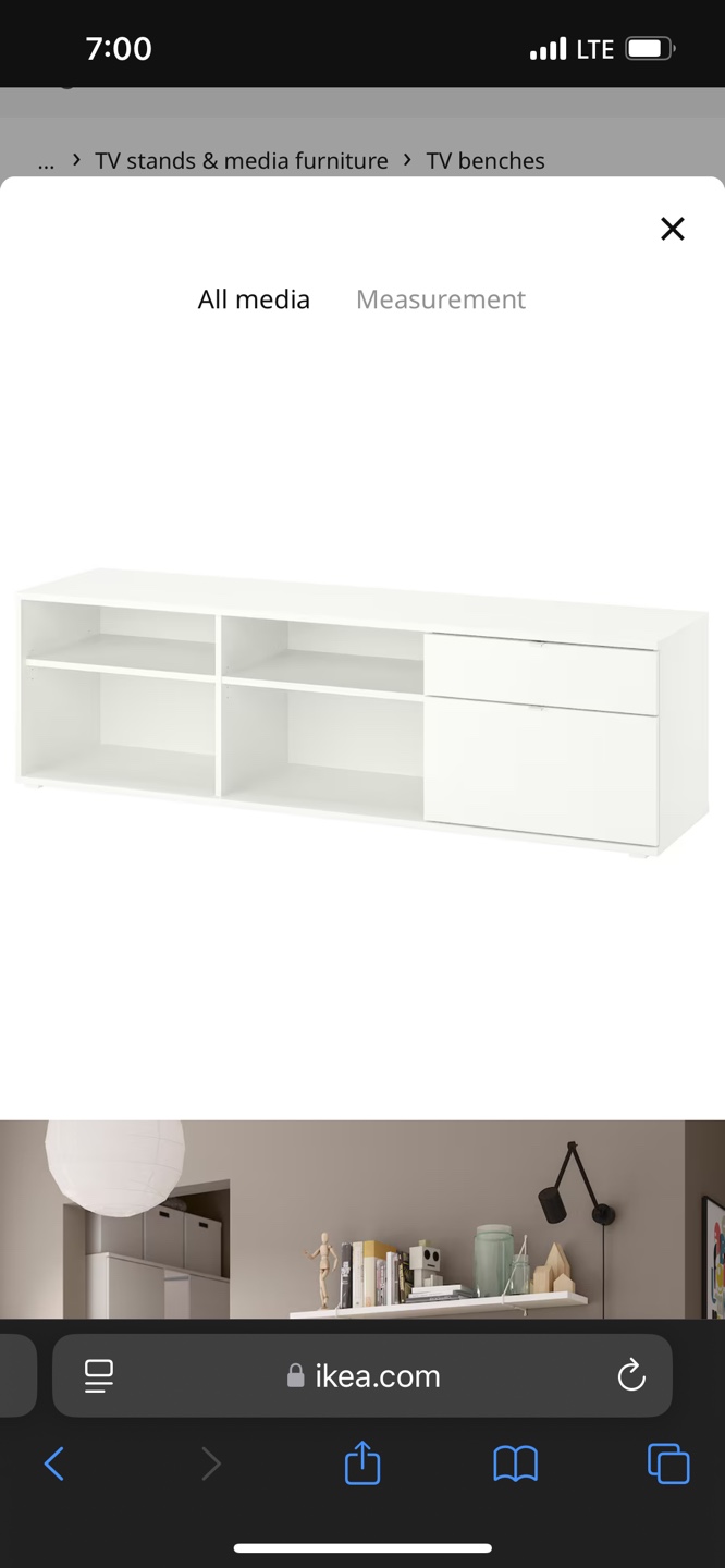 IKEA VIHALS White TV Bench - photo 3