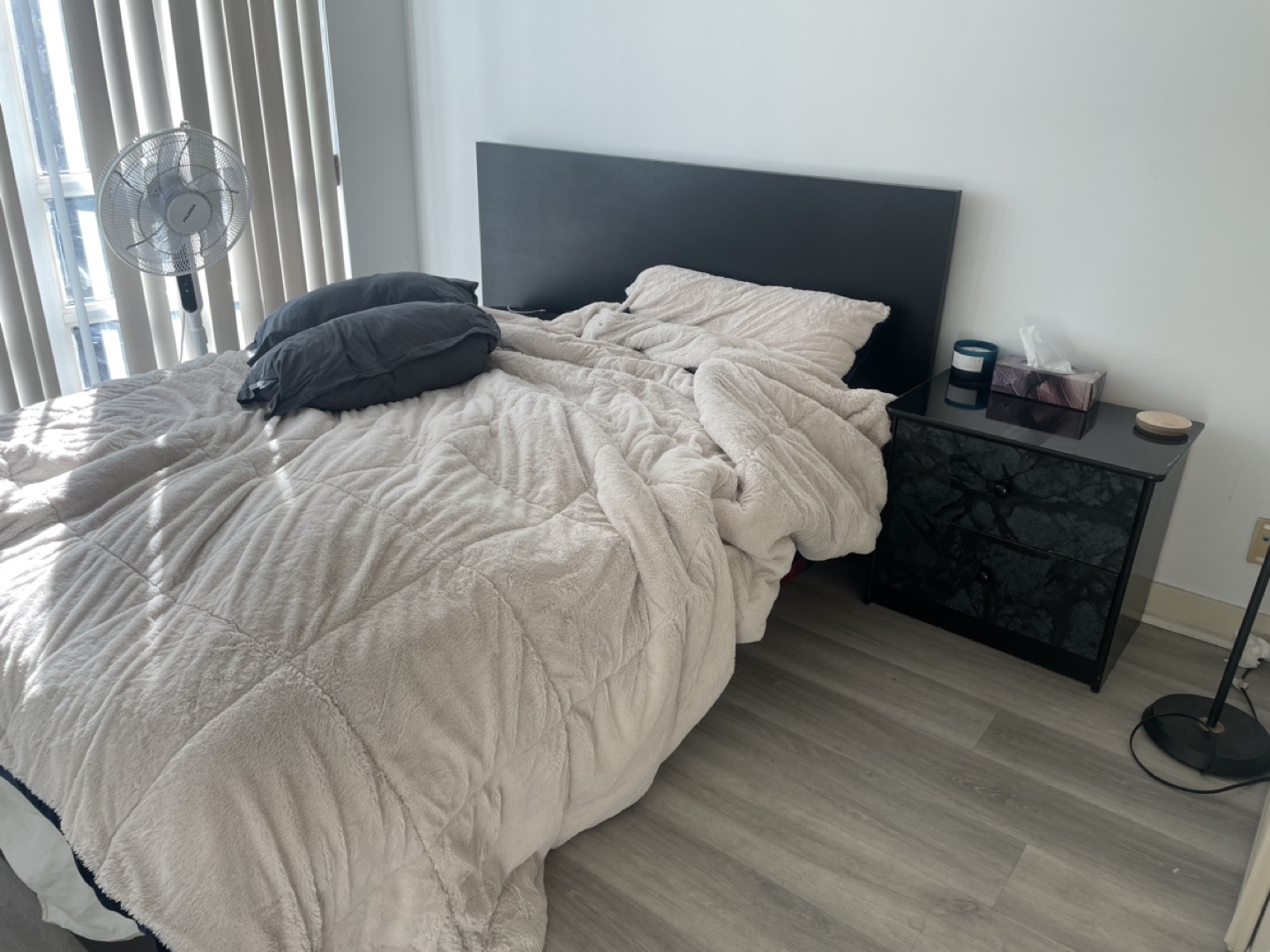 Queen size bed frame IKEA - side drawers