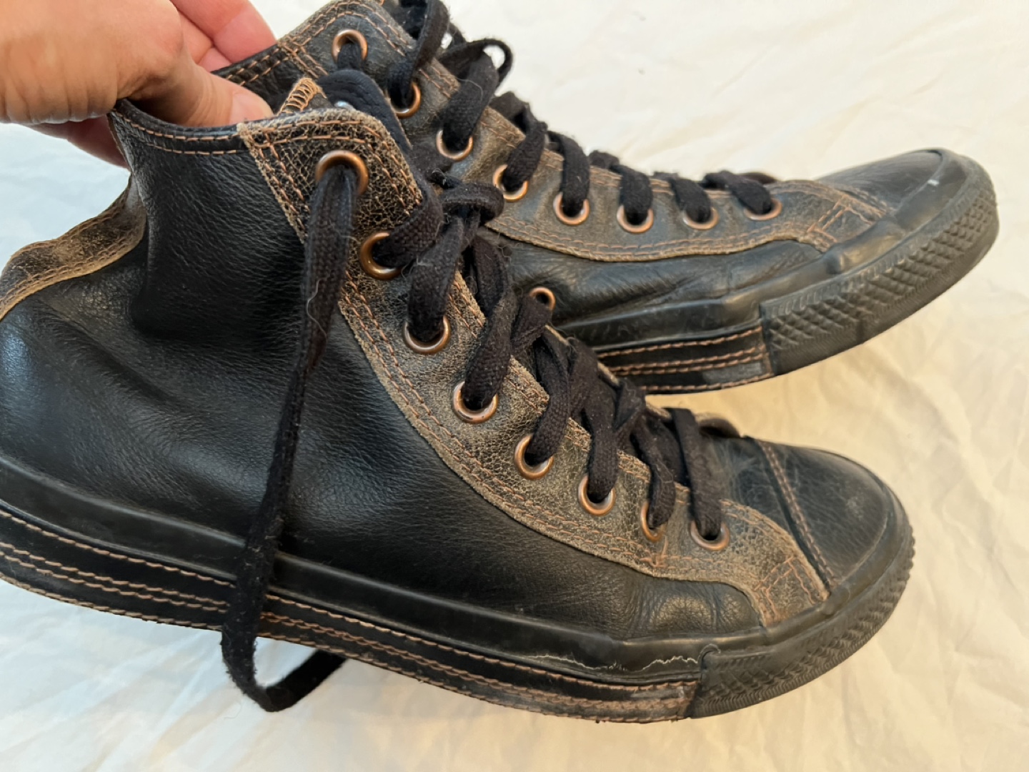 Vintage Converse Leather Sneakers, Women’s 10 - photo 4