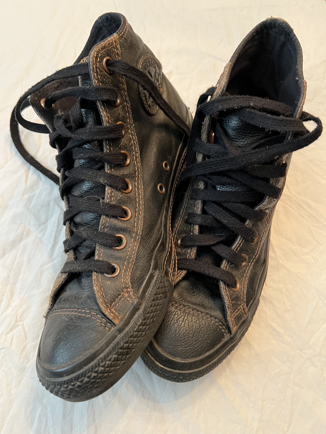 Vintage Converse Leather Sneakers, Women’s 10