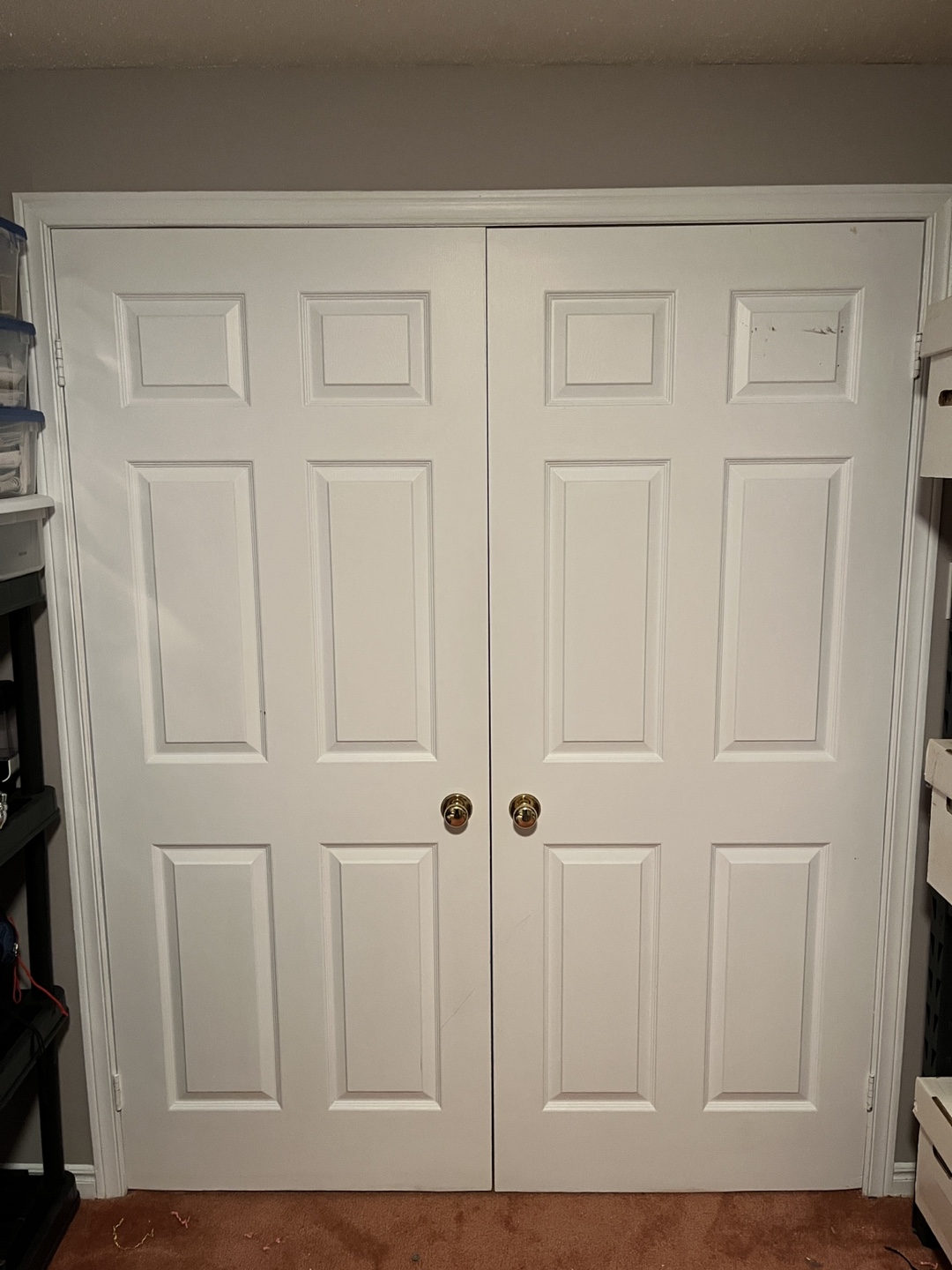 Pair of White Double Closet Doors 30x80
