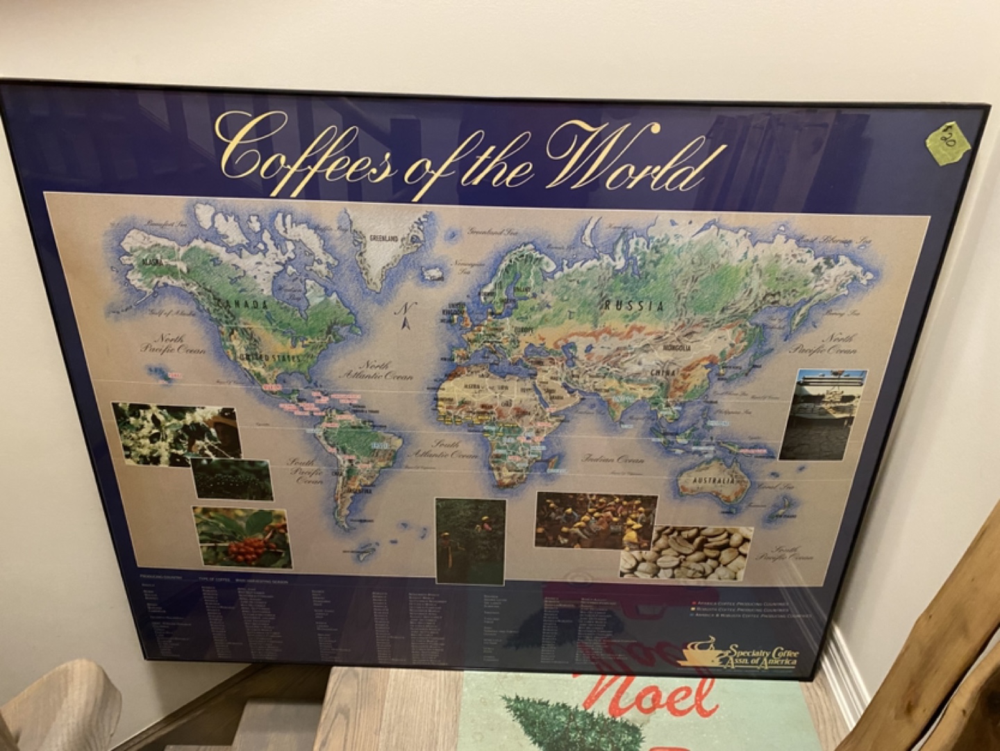 Wall hanging. “Coffees of the world”