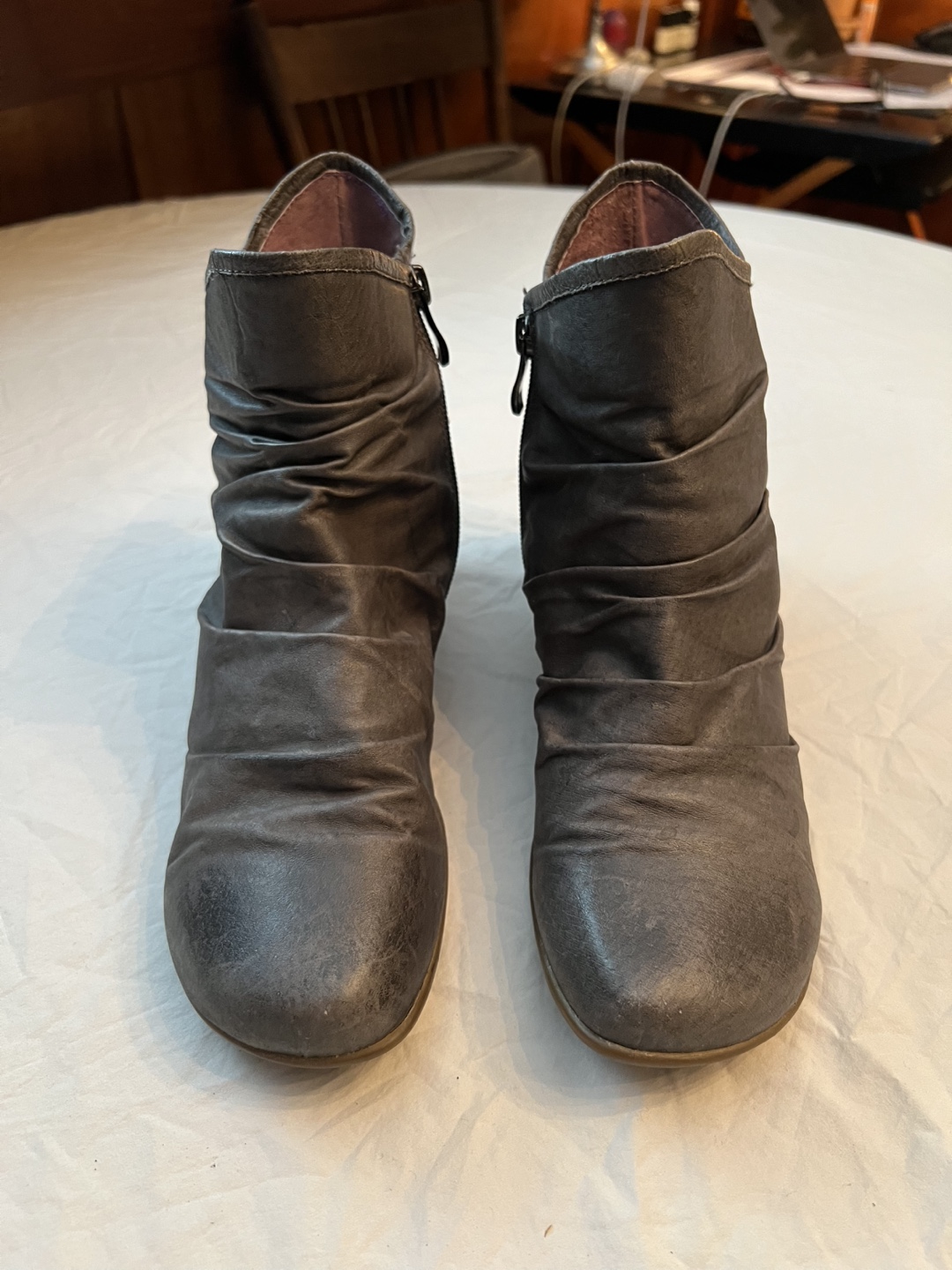 Grey Leather Ankle Boots, Canadian-Made - photo 3