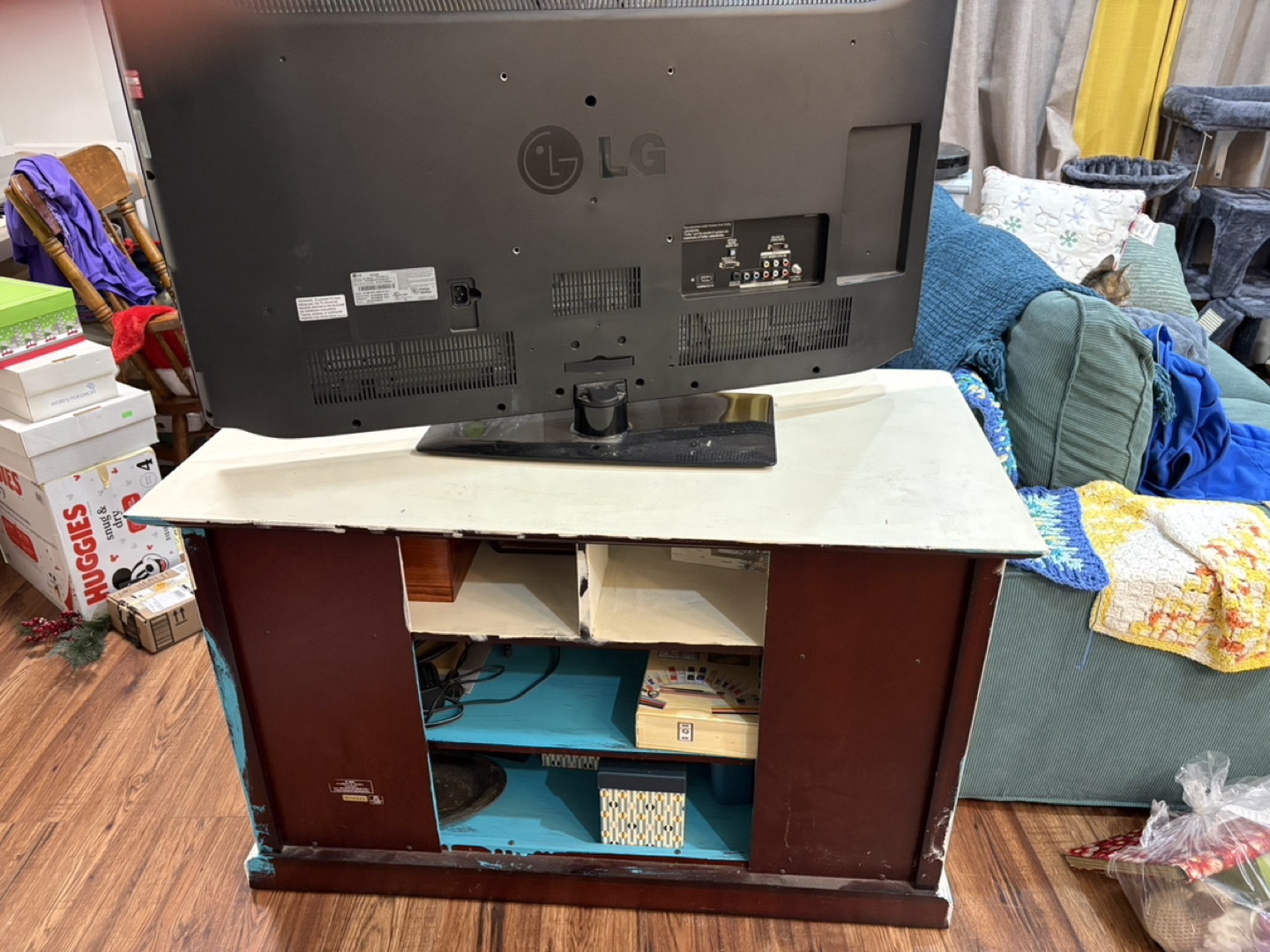 Upcycled TV Stand with Glass Doors - photo 4