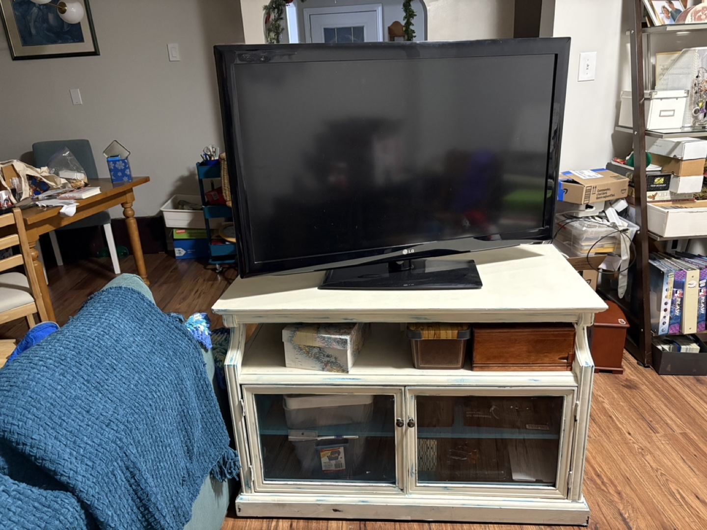 Upcycled TV Stand with Glass Doors