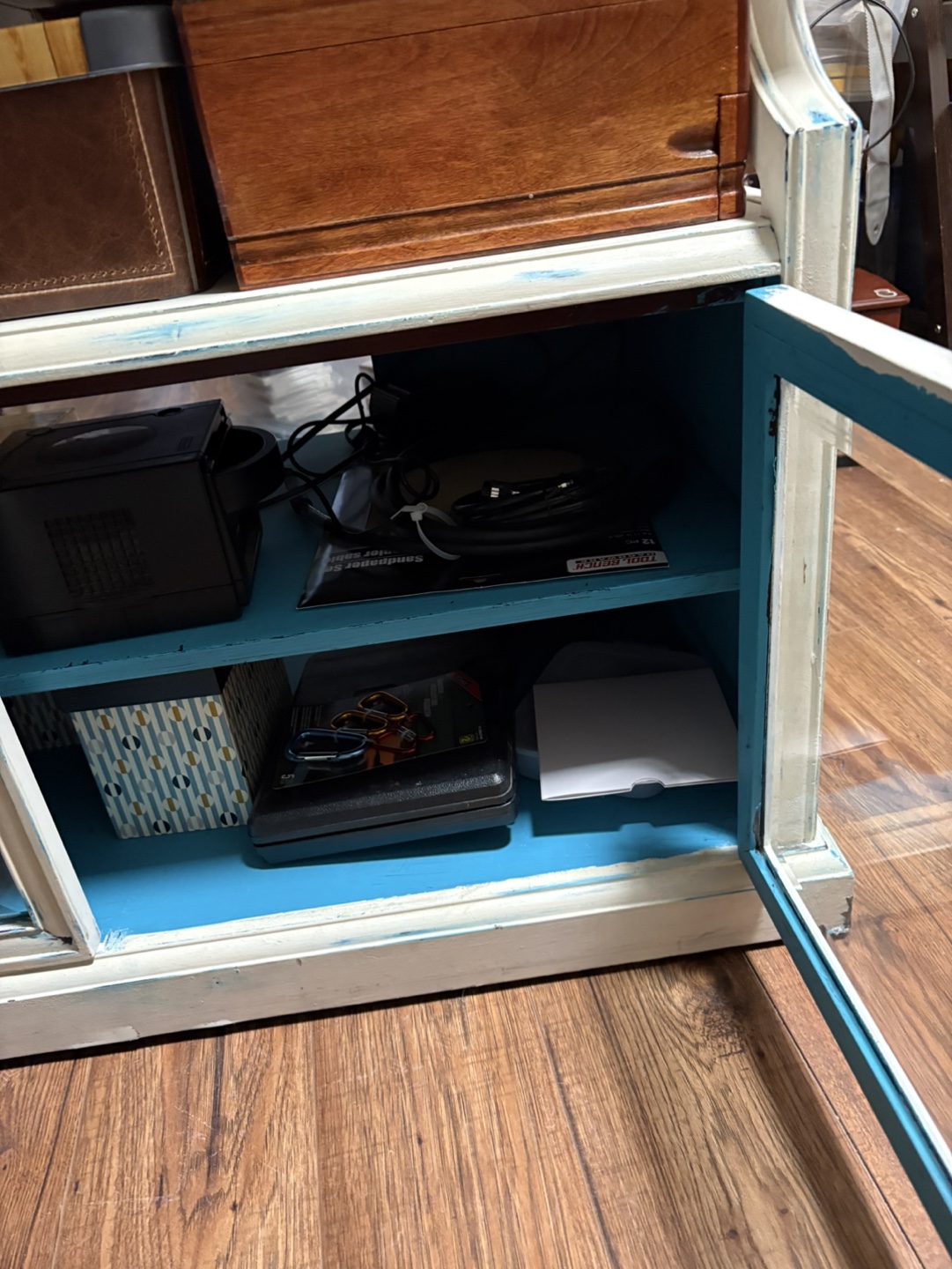 Upcycled TV Stand with Glass Doors - photo 5