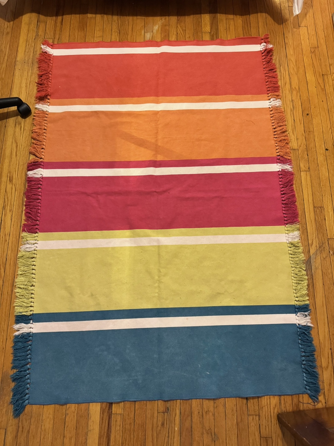 IKEA Multicoloured Striped Rug with Tassels