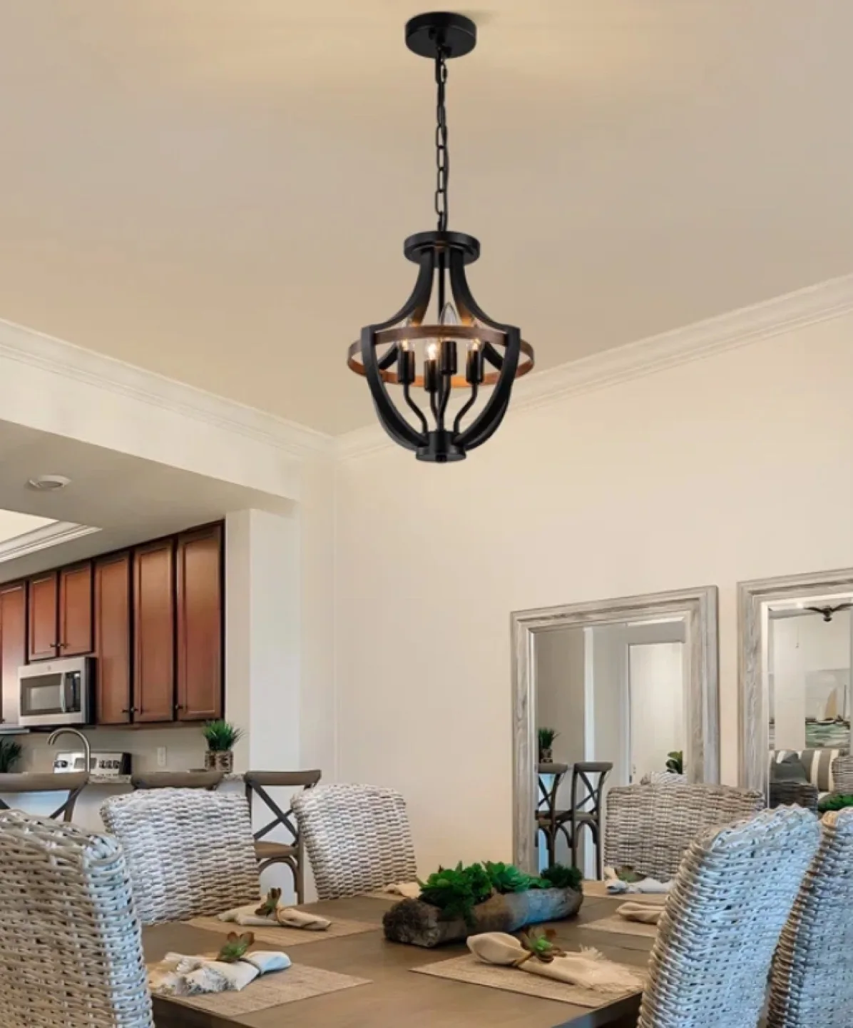 Bowl Pendant Chandelier 4-Light Fixture image indicator(4)